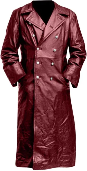 RTRDE Men's Winter Coats Trench Notched Collar Long Jacket Overcoat Double Breasted Pea Wih Pockets Coats, M-5XL