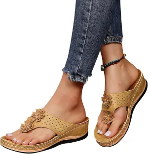 Sandals for Women Dressy Summer, Sandals with Arch Support Soft Orthotic Sandals Plantar Fasciitis Orthotic Flip Flop