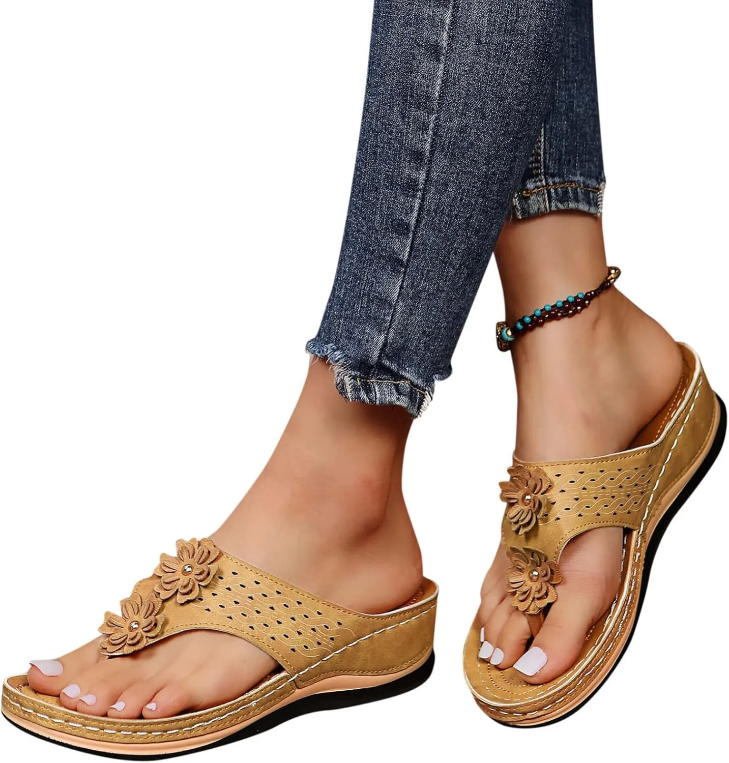 Sandals for Women Dressy Summer, Sandals with Arch Support Soft Orthotic Sandals Plantar Fasciitis Orthotic Flip Flop