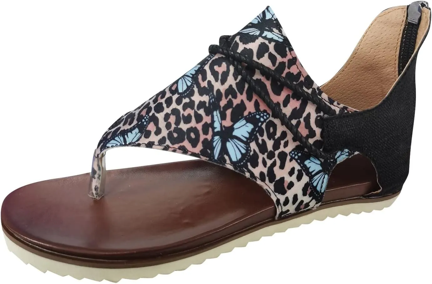 Sandals for Women Dressy Summer, Womens Sandals Wedge Sandals Arch Support Slip On Orthopedic Flip Flops Flat Sandals