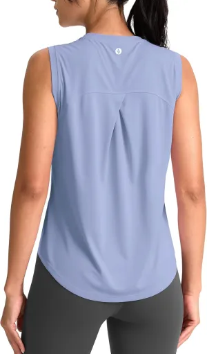 SANTINY Women's Sleeveless Workout Tops Breathable Lightweight Active Tennis Yoga Shirts Athletic Running Tank Tops for Women