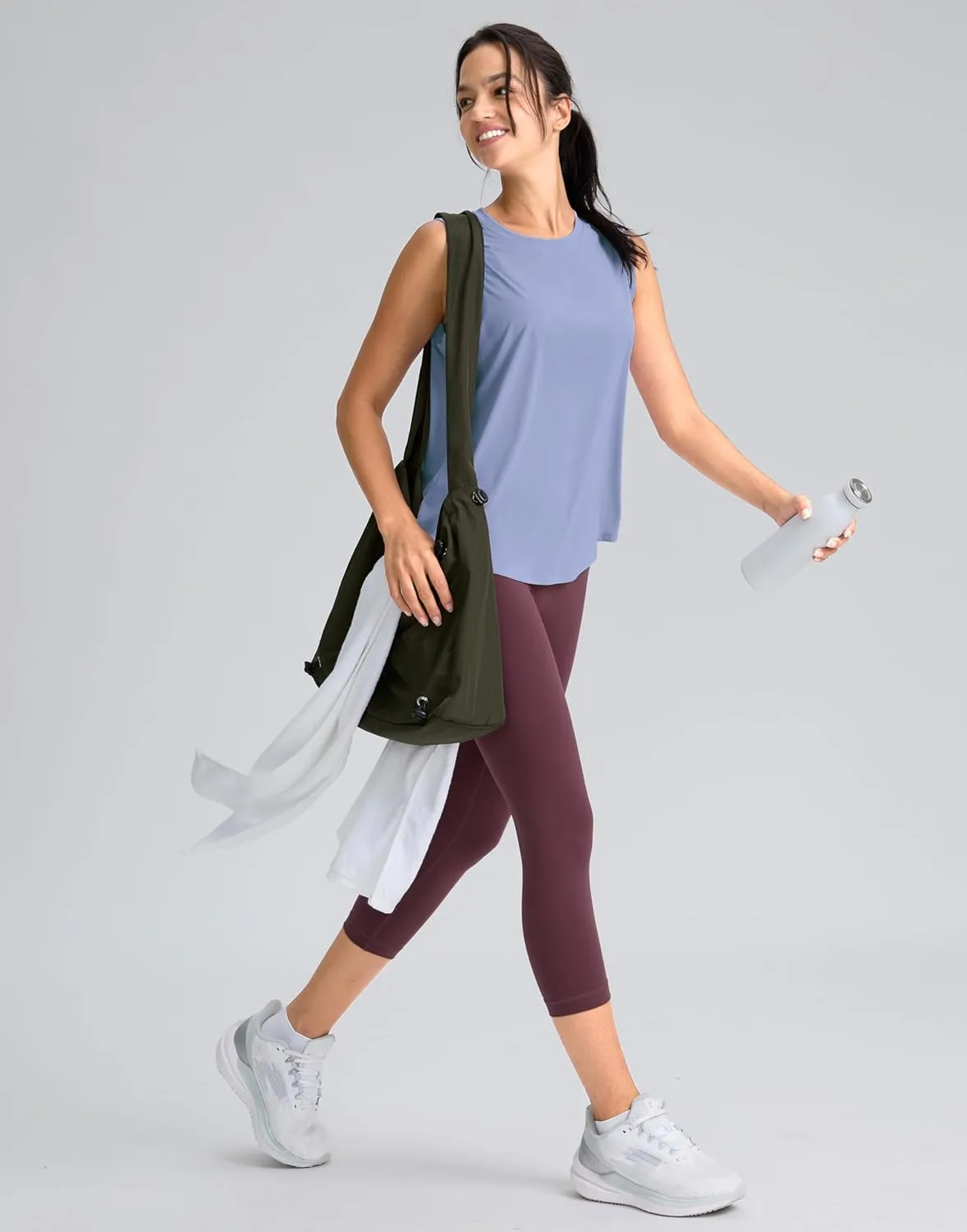 SANTINY Women's Sleeveless Workout Tops Breathable Lightweight Active Tennis Yoga Shirts Athletic Running Tank Tops for Women