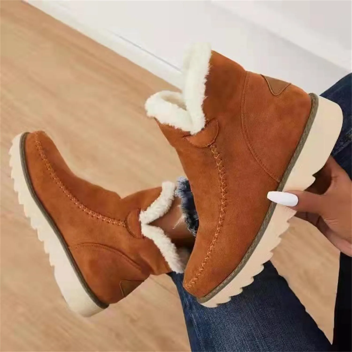 SBGMoSJ Snowboarding Boots Womens Womens Winter Boots Waterproof Tall Womens Winter Boots 8.5 Wide Outdoor Boots Women Warm Botas Contra El Agua Para Mujer