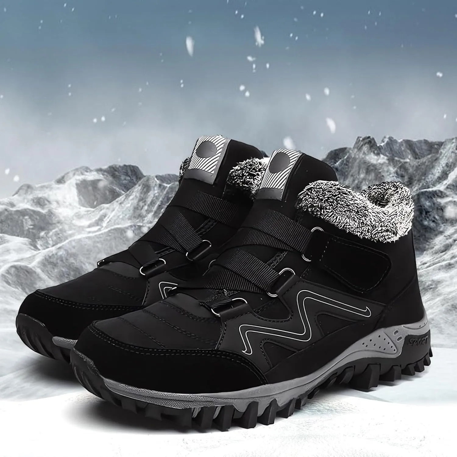 SBGMoSJ Winter Boots for Women Waterproof Snow Wide Womens Fashionable Winter Boots Extra Wide Winter Boots for Women Mid Calf Winter Boots for Women with Fur Tall Winter Boots for Women