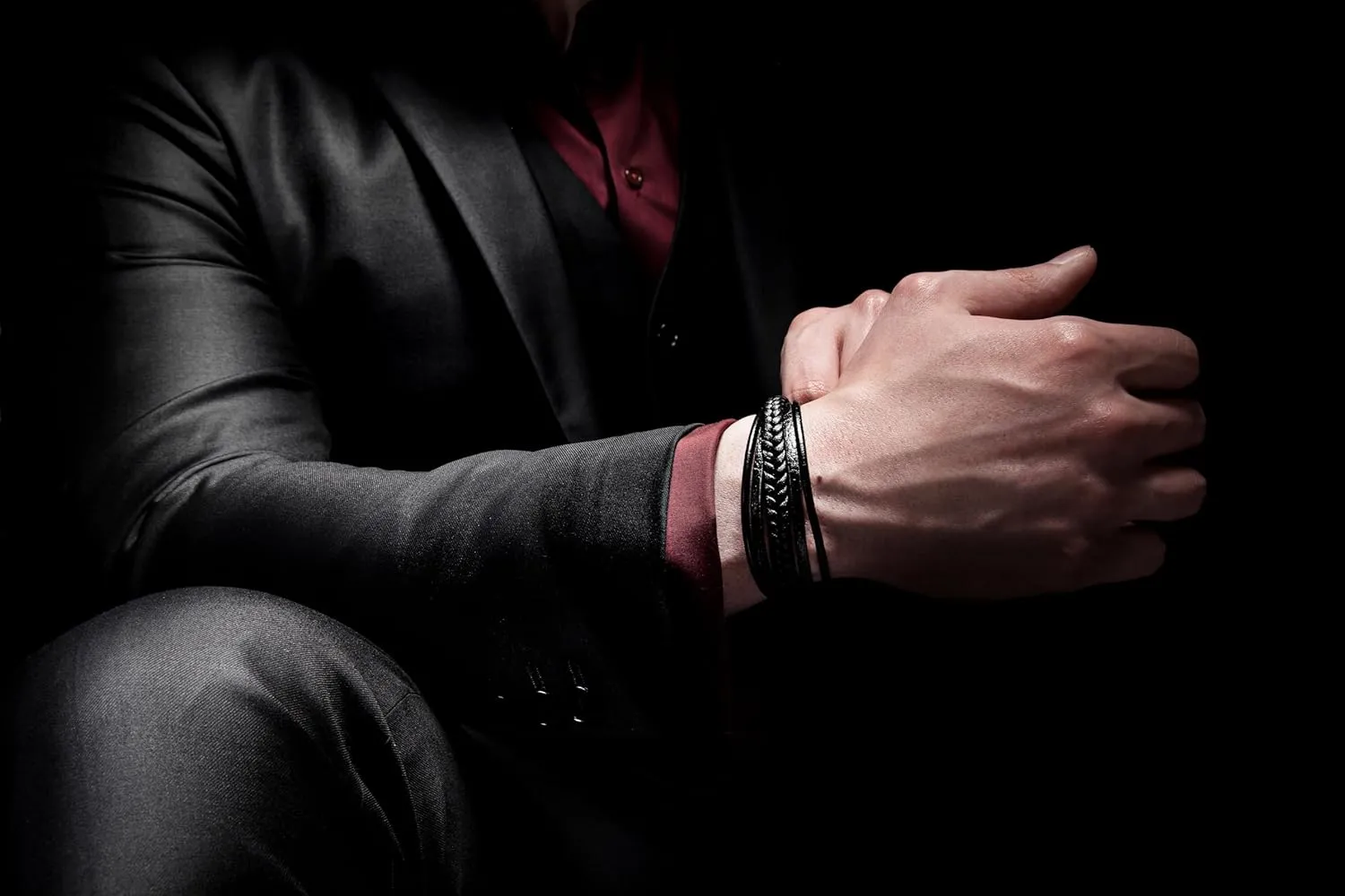 SERASAR | Premium Leather Bracelet [Braid] for Men in Black & Brown | Various Lengths | Magnetic Stainless Steel Clasp | Exclusive Jewellery Box | Great Gift Idea for Men