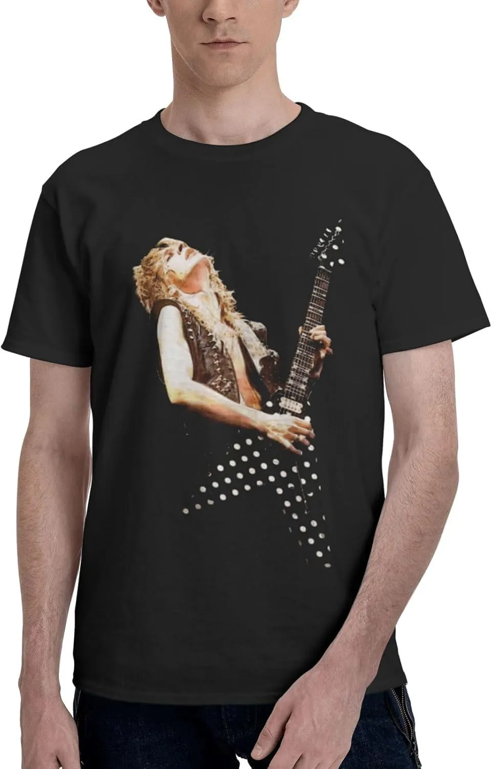 Shirt Men Short Sleeve Crew Neck T-Shirt Casual Fun Rock Printed Tee