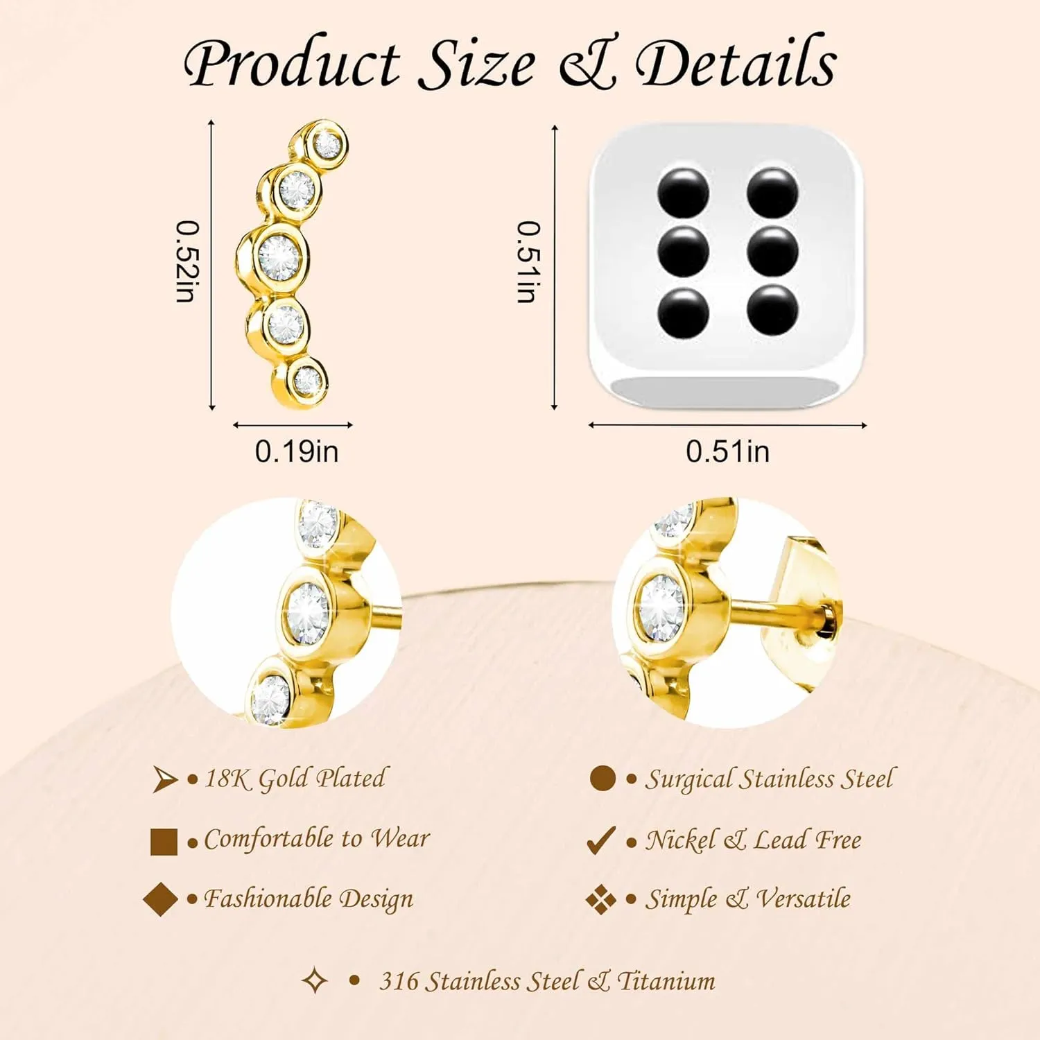 Silver Earrings for women Tiny Cute Heart/Star/Cross/Huggie/Geometric/Triangle/Elephant Stud earrings Hypoallergenic Surgical Steel Small for Women Mother's Day Gifts