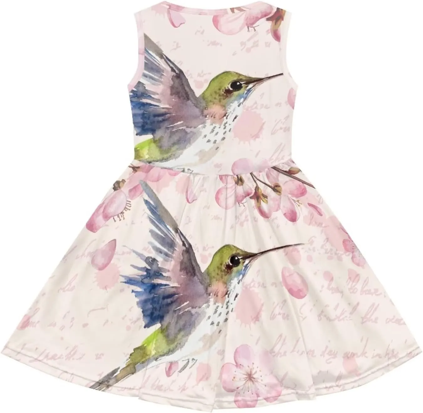 Sleeveless Cute Floral Dress for Girls Swing Loose Fit Sundress with Pockets Playwear