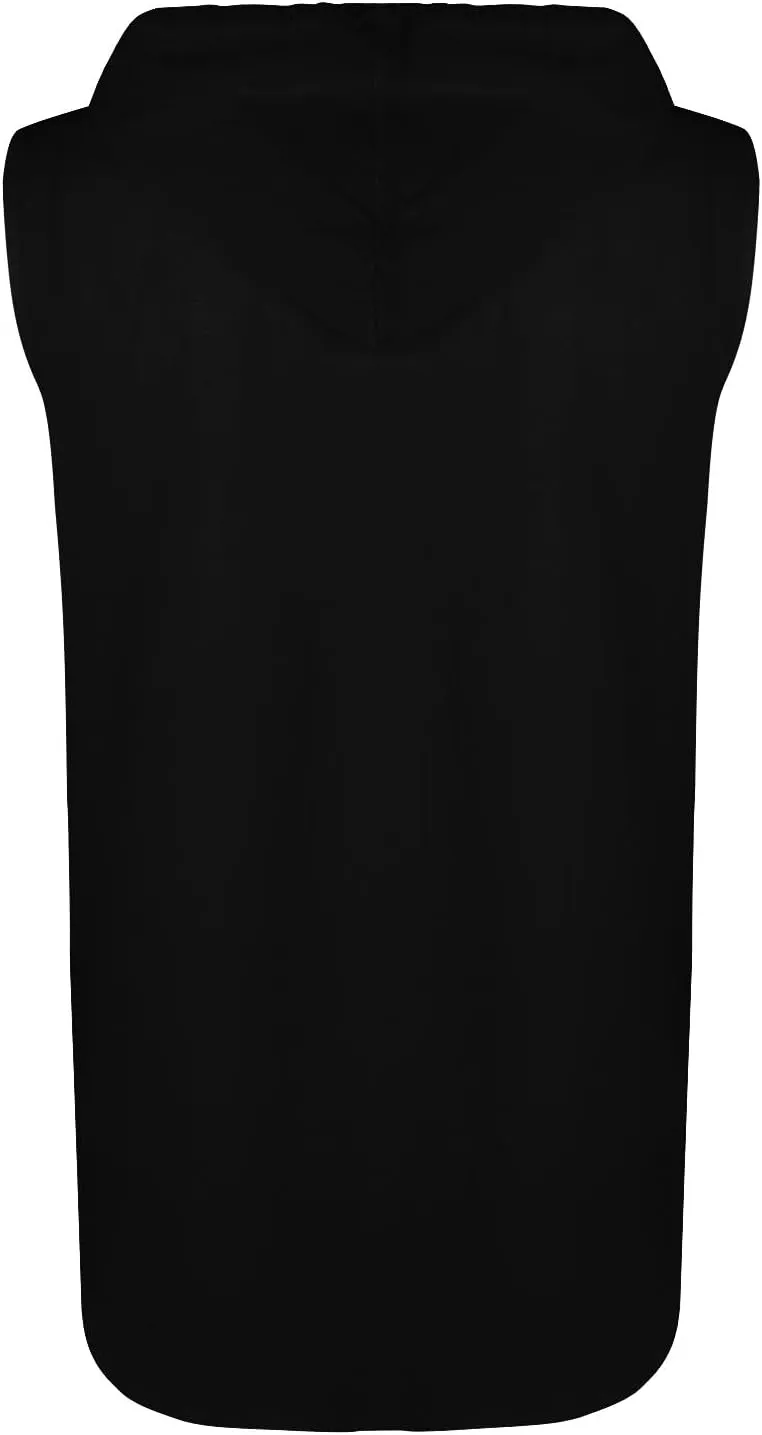 Sleeveless Hoodies for Men Cotton Linen Button Up Hooded Shirts Breathable Drawstring Summer Vacation Beach Tops