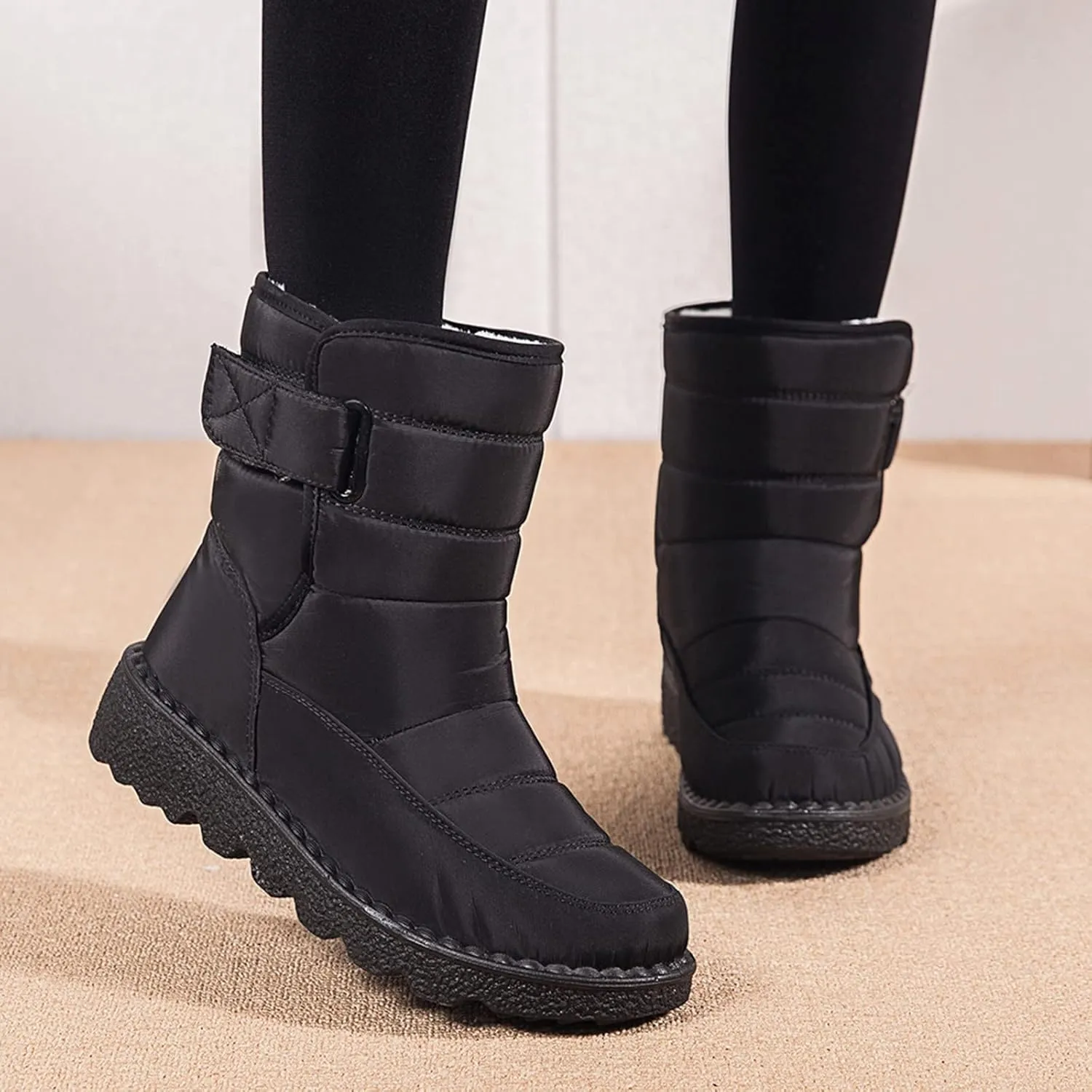 Slip on Winter Boots for Women Cute Snow Boot Women Wide Waterproof Winter Boots Slip on Womens Wide Snow Boots for Women Waterproof Botas De Invierno Contra Agua Mujer