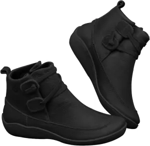 Snow Boots for Women Ankle Comfort Booties for Women Women's Boots Wide Width Boot Shoes for Women Closed Toe Indoor and Outdoor Pump Closed Toe Stacked Heel