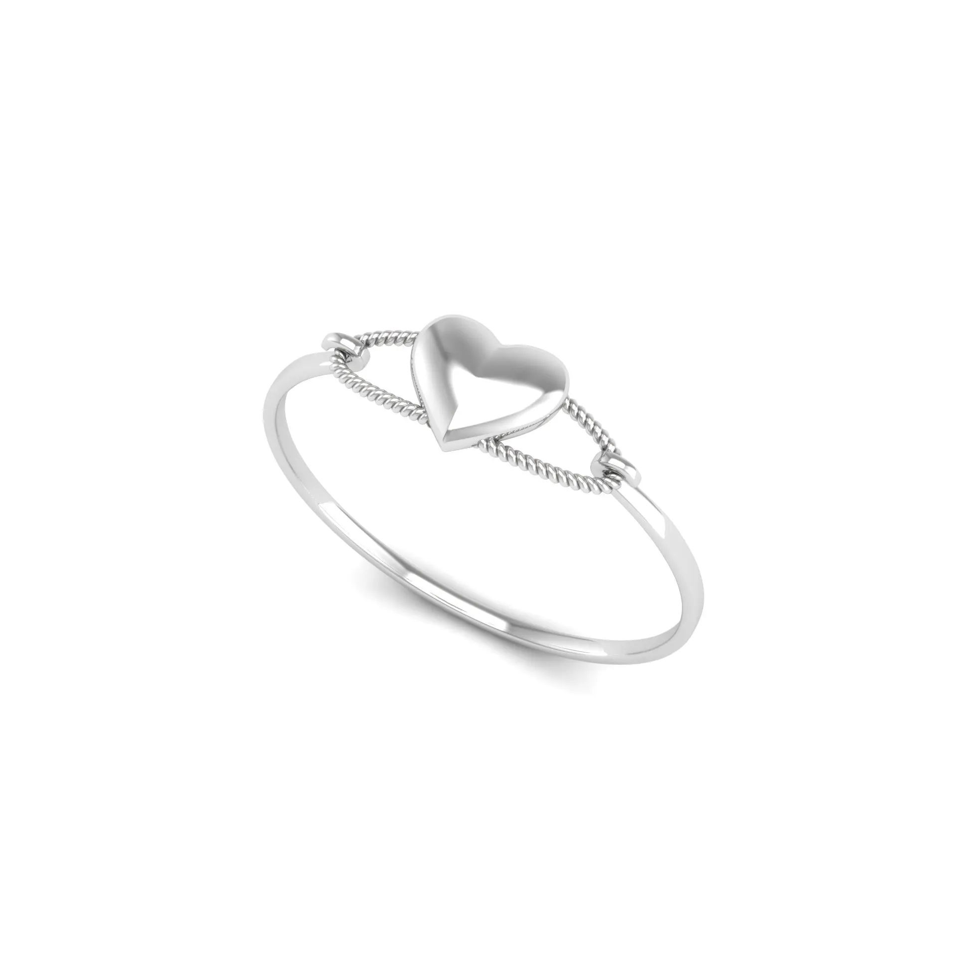 Sterling Silver Bracelet - Cord Heart Bracelet