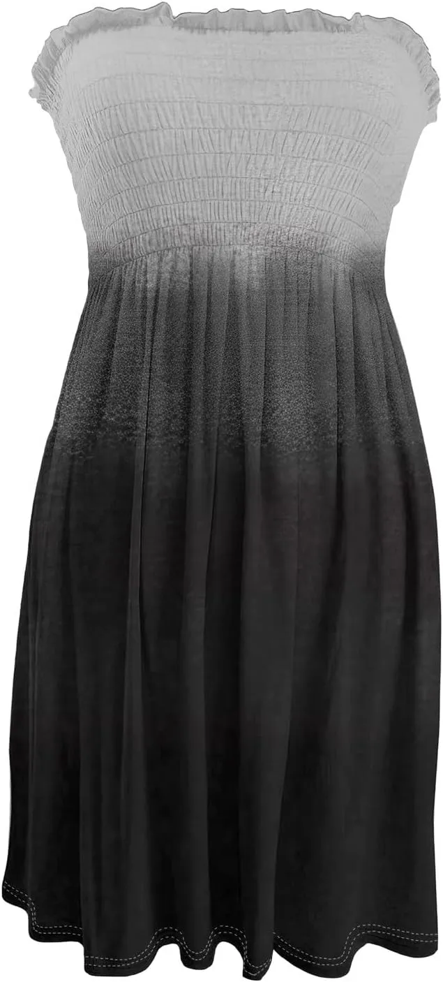 Sundresses for Women 2025 Summer Tube Dress Cute Sexy Off Shoulder Print Sleeveless Dress