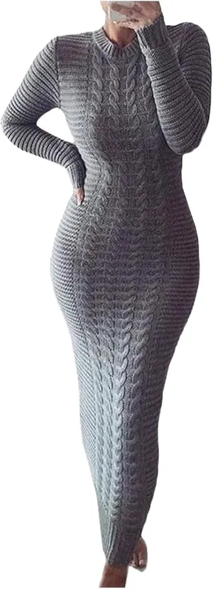 Sweater Dresses for Women,Sexy Bodycon Long Sleeve Dress for Winter Plus Size Pullover Dress for Party Evening