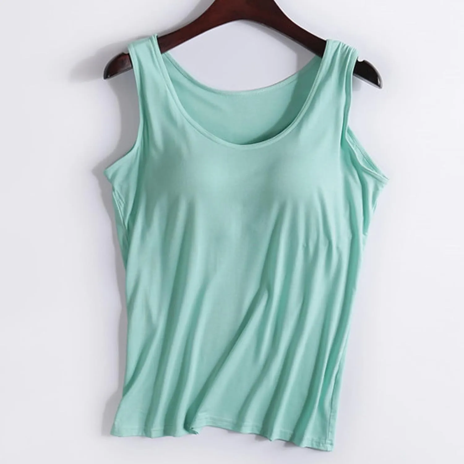 Tank Top for Women with Built in Bra Spaghetti Strap Workout Yoga Camisole Tops Basic Padded Tank Tops Summer Clothes