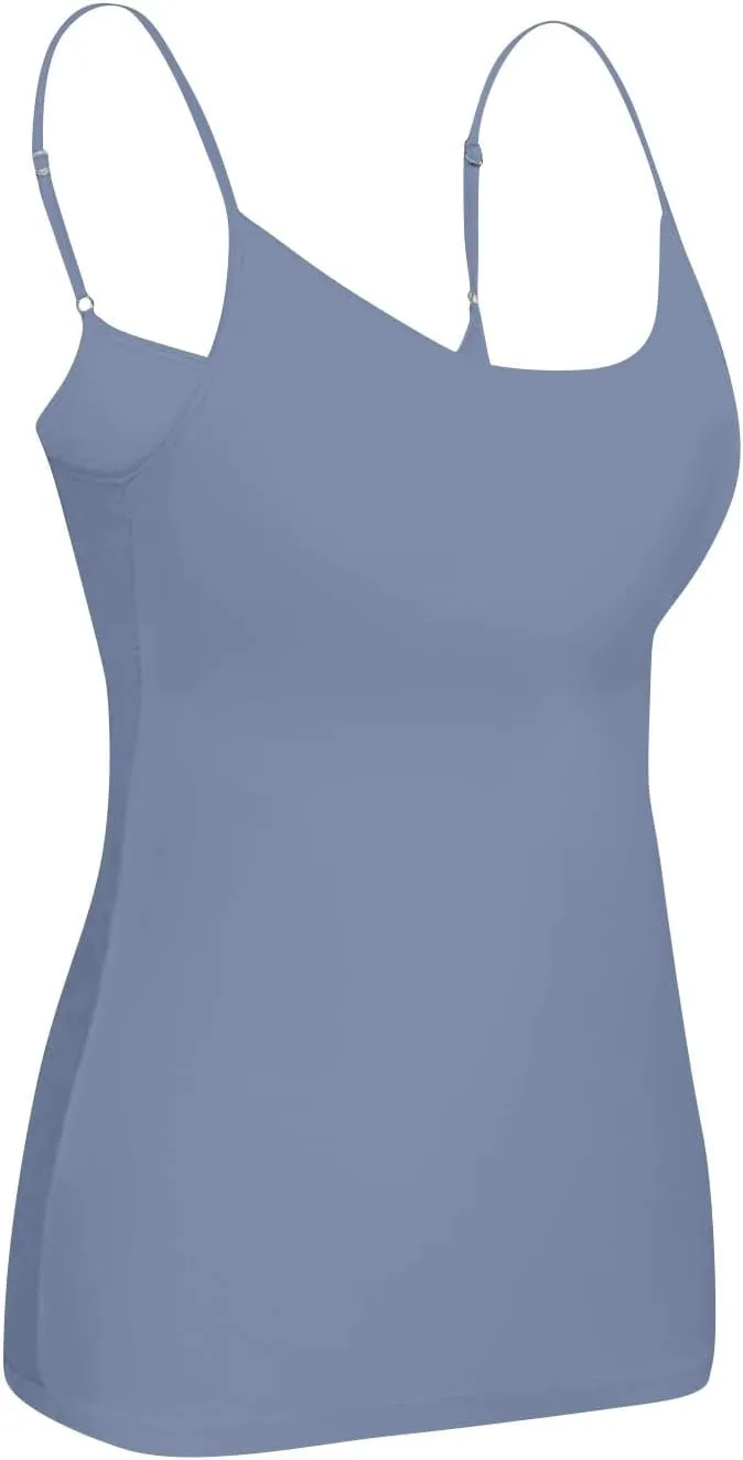Tank Tops for Women 2025 Built in Bra Workout Yoga Gym Cami Square Neck Sleeveless Low Cut Corset Sexy Under Wear