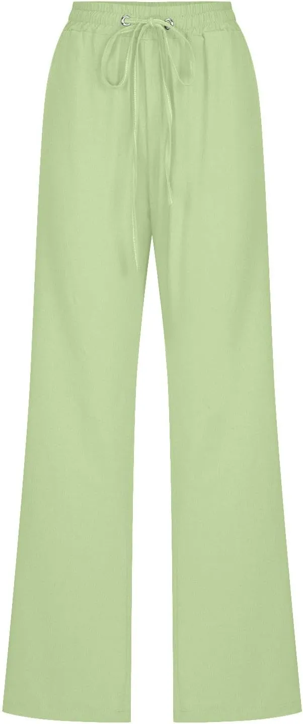 TARIENDY Cozy Dress Pants for Women Womens Straight Leg Casual Pants Loose Comfy Elastic Waist Trousers high Waist Outfits