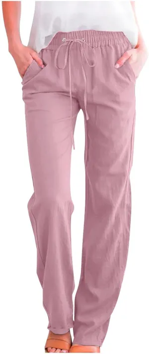 TARIENDY Cozy Dress Pants for Women Womens Straight Leg Casual Pants Loose Comfy Elastic Waist Trousers high Waist Outfits