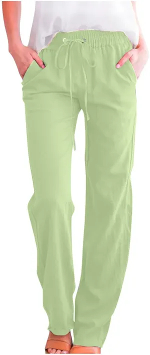 TARIENDY Cozy Dress Pants for Women Womens Straight Leg Casual Pants Loose Comfy Elastic Waist Trousers high Waist Outfits
