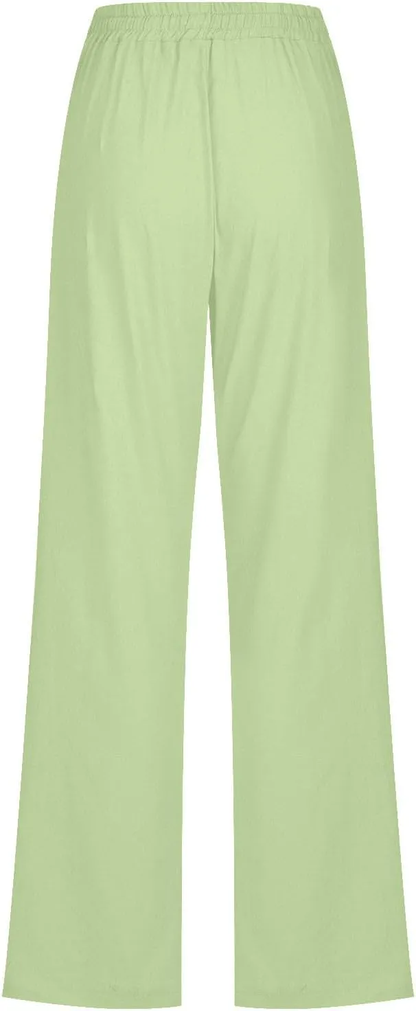 TARIENDY Cozy Dress Pants for Women Womens Straight Leg Casual Pants Loose Comfy Elastic Waist Trousers high Waist Outfits