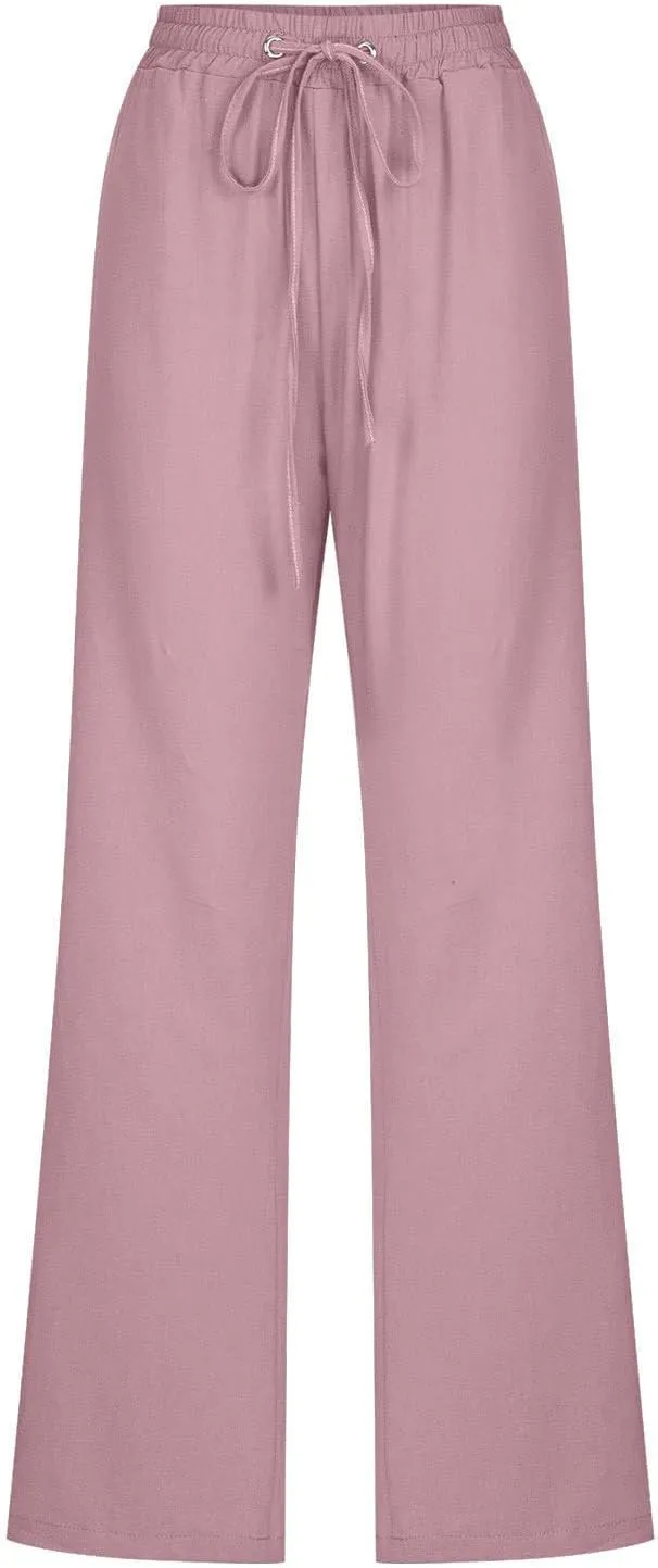 TARIENDY Cozy Dress Pants for Women Womens Straight Leg Casual Pants Loose Comfy Elastic Waist Trousers high Waist Outfits