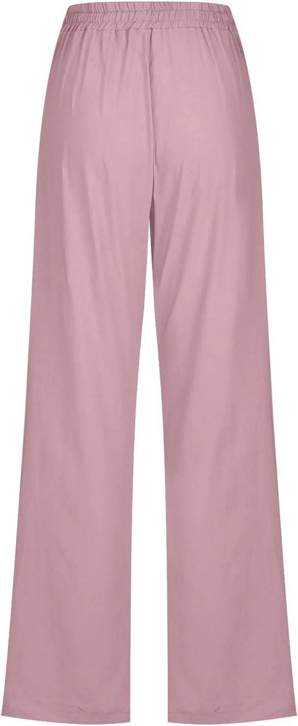 TARIENDY Cozy Dress Pants for Women Womens Straight Leg Casual Pants Loose Comfy Elastic Waist Trousers high Waist Outfits
