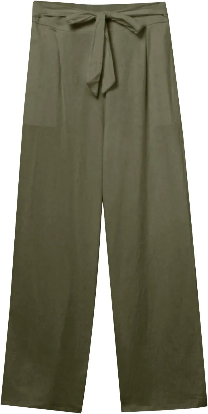 TARIENDY Petite Pants for Women Dressy Ladies 2025 Summer Comfy Outfits Casual high Waist Pants Elastic Drawstring Trousers