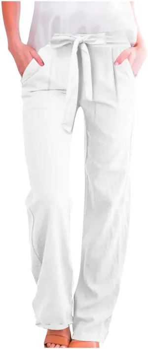 TARIENDY Petite Pants for Women Dressy Ladies 2025 Summer Comfy Outfits Casual high Waist Pants Elastic Drawstring Trousers