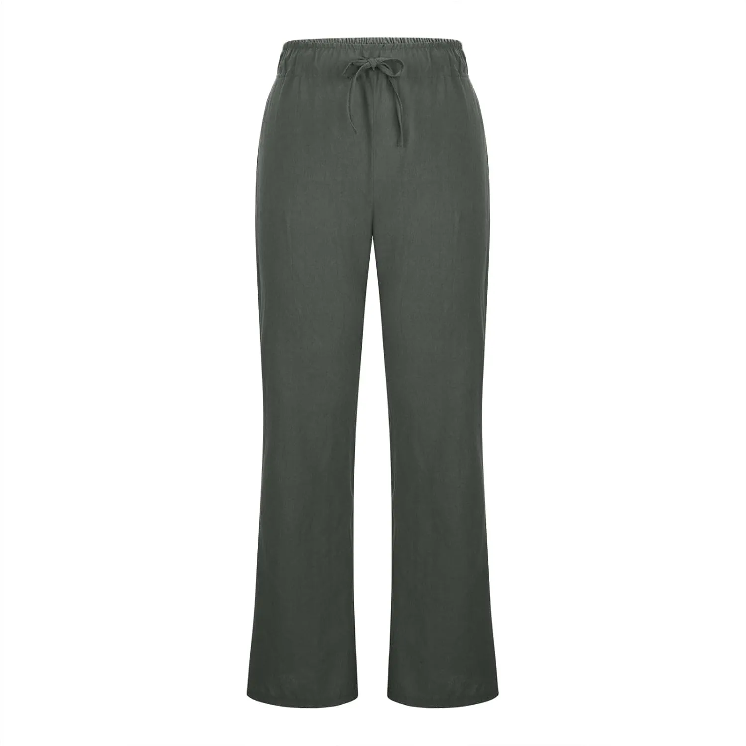 TARIENDY Womens Wide Leg Pants Summer Beach Casual Pants High Waisted Elastic Drawstring Trousers Comfy Pants with Pockets
