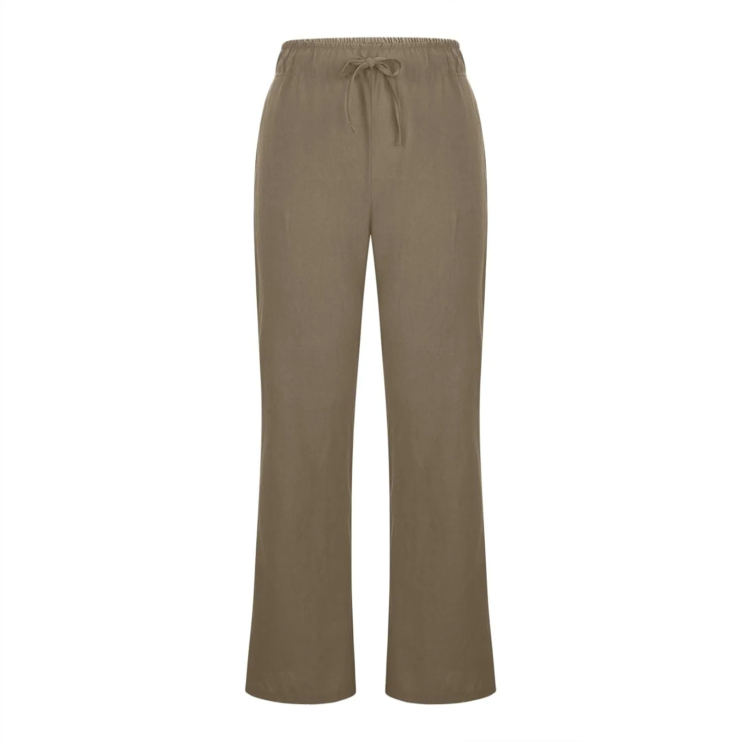 TARIENDY Womens Wide Leg Pants Summer Beach Casual Pants High Waisted Elastic Drawstring Trousers Comfy Pants with Pockets