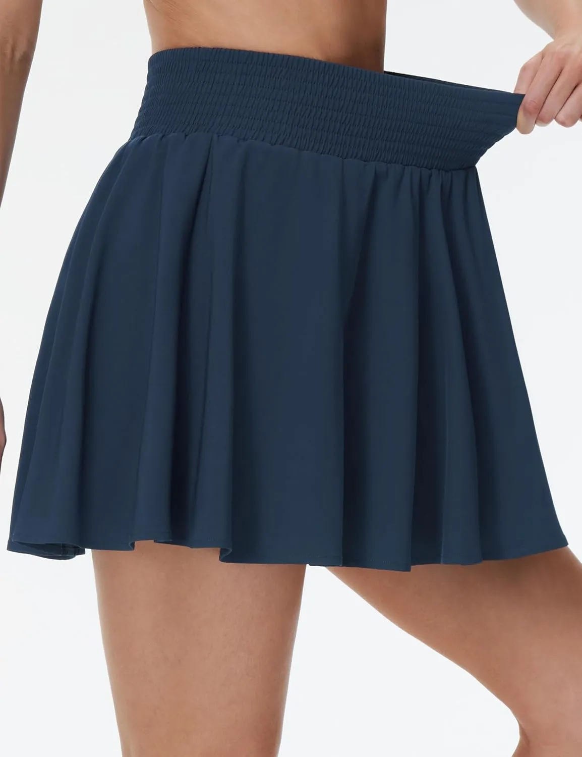 THE GYM PEOPLE Women's Flowy Tennis Skorts High Waisted Pleated Athletic Golf Skirts Built-in Shorts with Pockets