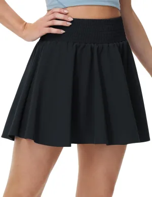 THE GYM PEOPLE Women's Flowy Tennis Skorts High Waisted Pleated Athletic Golf Skirts Built-in Shorts with Pockets