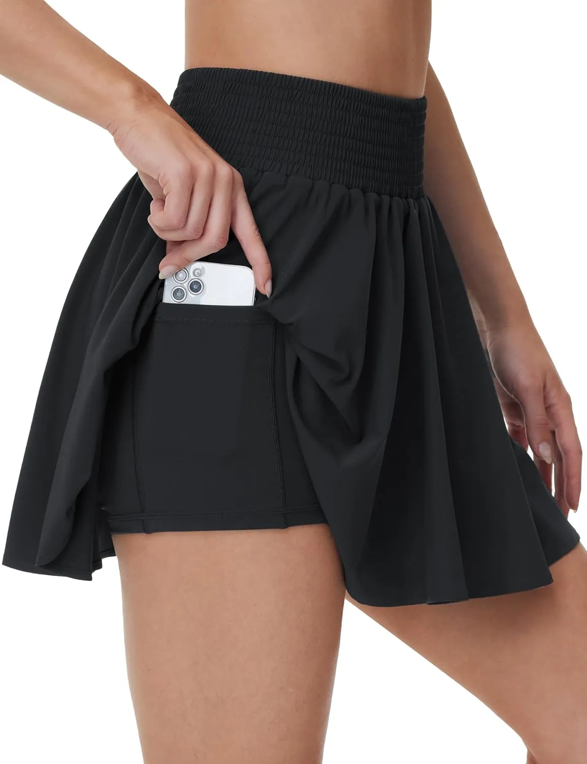 THE GYM PEOPLE Women's Flowy Tennis Skorts High Waisted Pleated Athletic Golf Skirts Built-in Shorts with Pockets