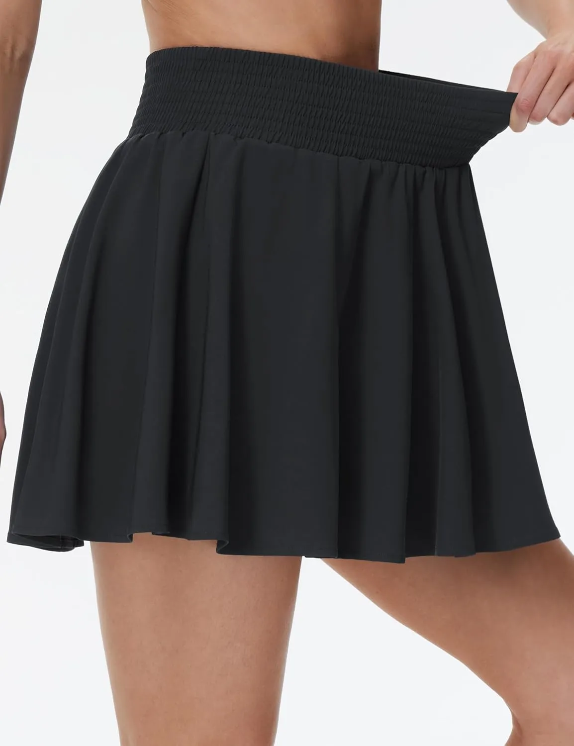 THE GYM PEOPLE Women's Flowy Tennis Skorts High Waisted Pleated Athletic Golf Skirts Built-in Shorts with Pockets