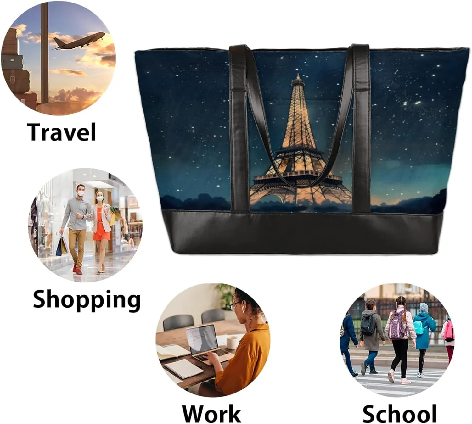 Tote Bag for Women with Zipper, Laptop Tote Bags Laptop Sleeve Case Shoulder Bag Messenger Bags