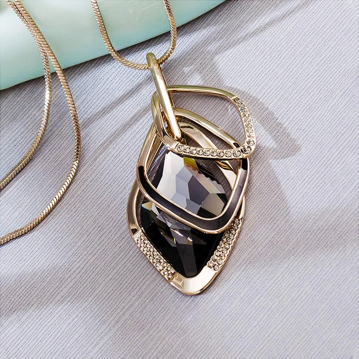 Triple Layer Pendant Necklace Long Statement Pendant Necklace Long Sweater Chain | Long Necklaces for Women | Summer Necklaces | Jewelry for Girls | Boho Necklaces for Women