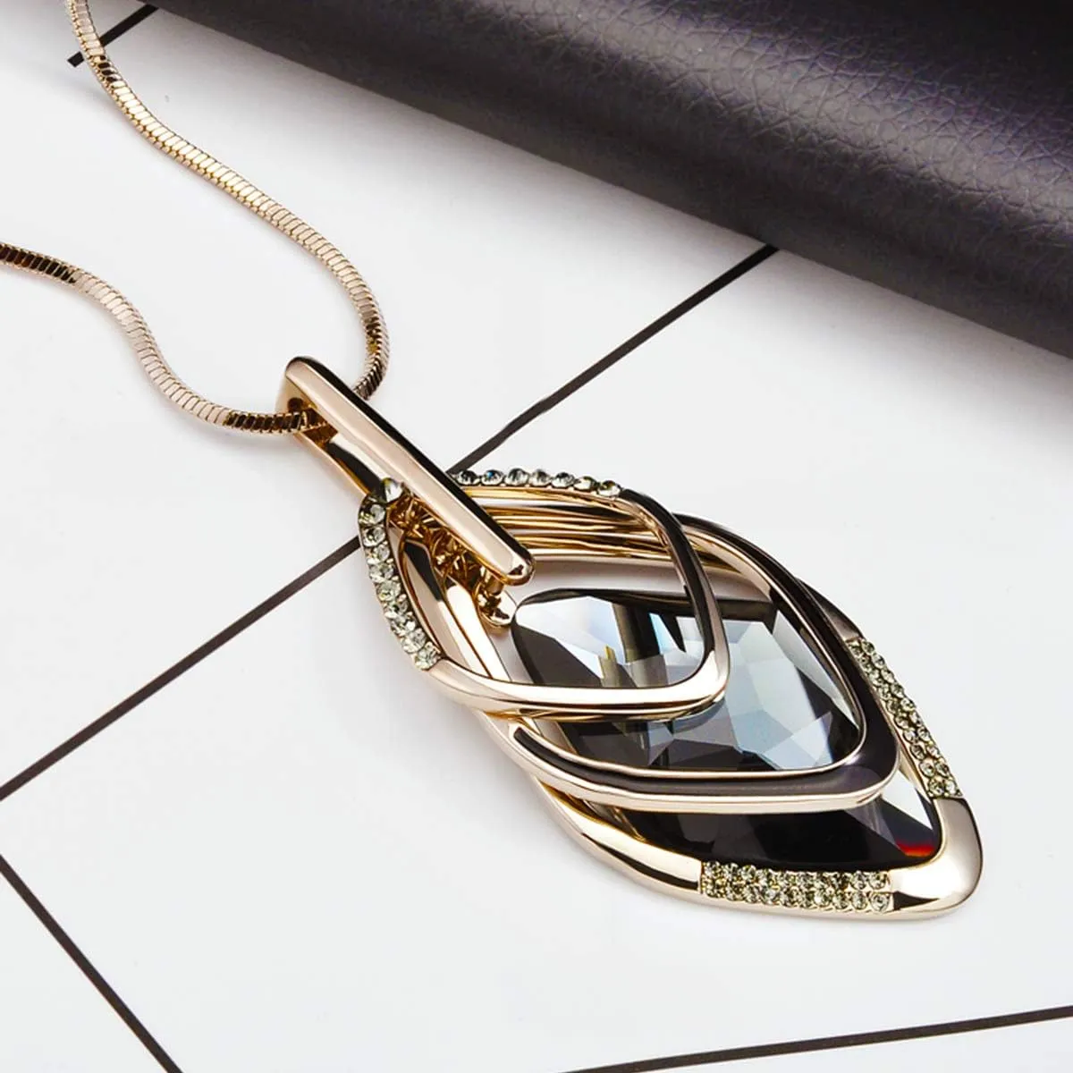 Triple Layer Pendant Necklace Long Statement Pendant Necklace Long Sweater Chain | Long Necklaces for Women | Summer Necklaces | Jewelry for Girls | Boho Necklaces for Women