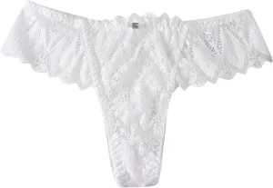 Underwear for Women High Waisted Lace Trim Thong Seamless Panties Breathable Seamless Soft Briefs Panty Underwears