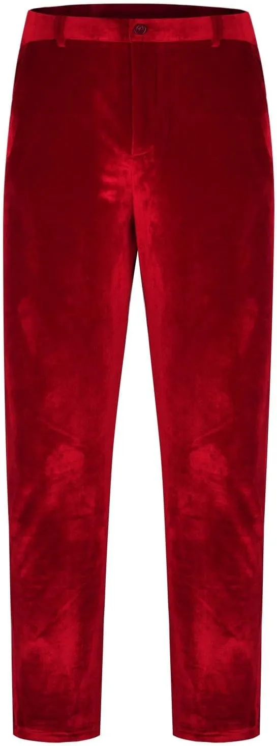 Velvet Slim Fit Pants Men Stretchy Elegant Comfortable Party Stylish Formal Trousers Soft Evening Event