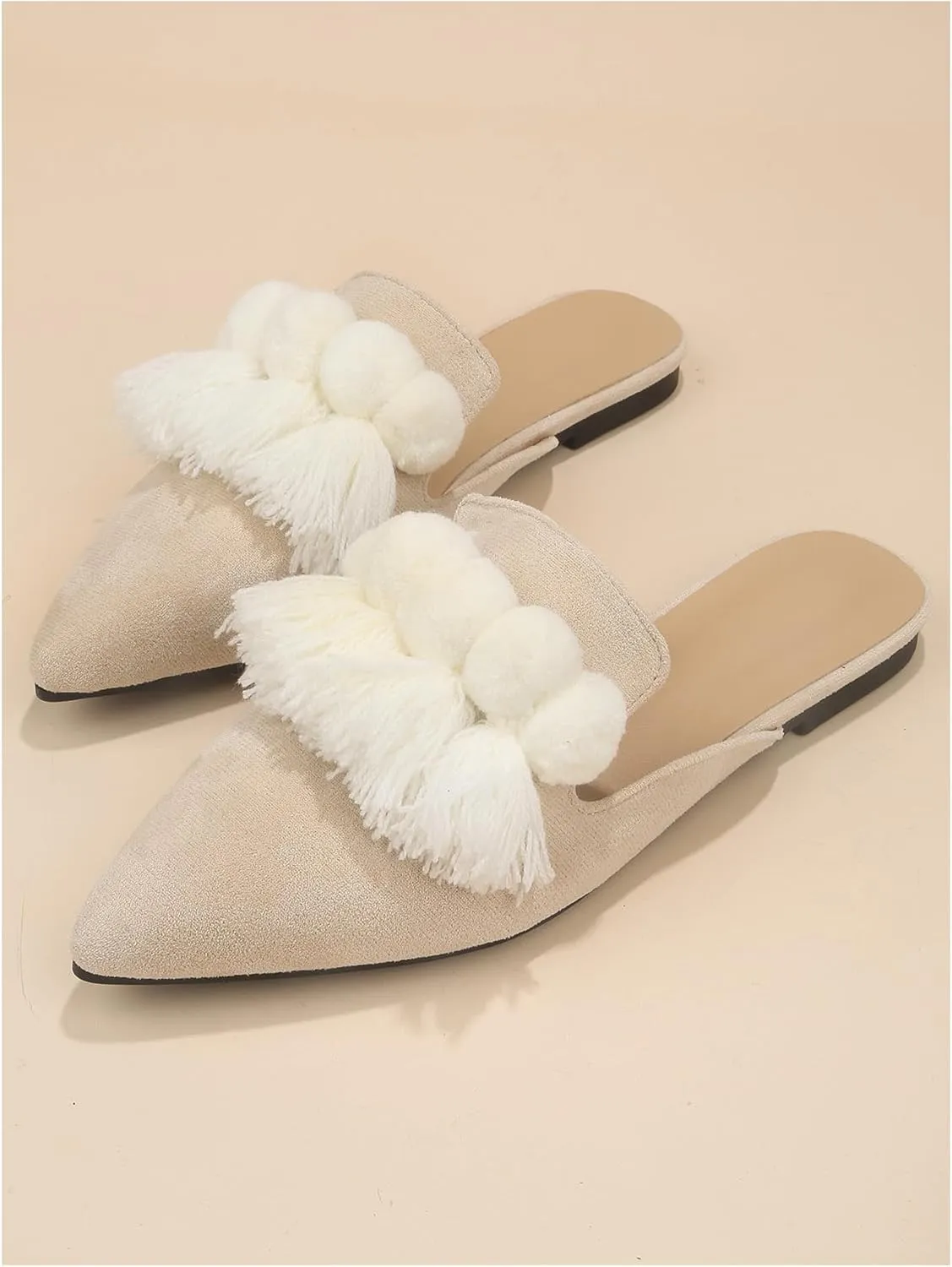 Verdusa Mules for Women 2025 Dress Shoes Slip On Flats Comfortable Pointed Toe Mules Dressy Casual Loafers