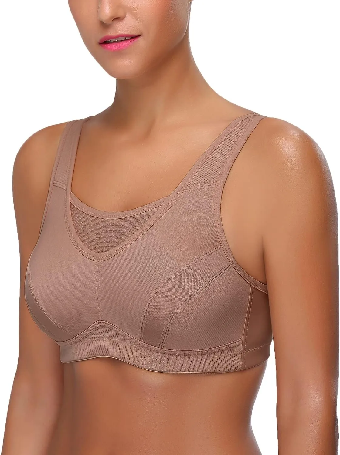 Wingslove High Impact Sports Bras for Women Plus Size Non Padded Wirefree Workout Bra Bounce Control