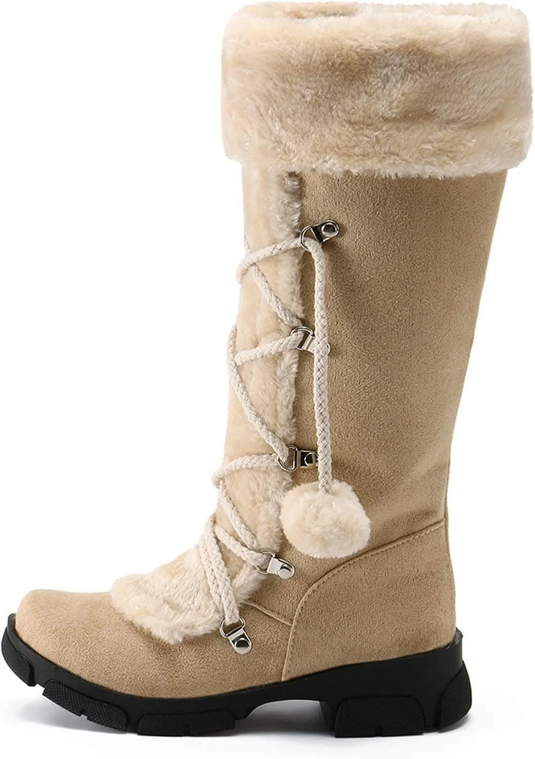 Winter Boots for Women Knee High Wide Calf Womens Winter Snow Boots 2023 Boots Women Winter Womens Snow Shoes Waterproof Slip Resistant Outdoor Winter Shoes Botas De Invierno Para Mujer Nieve Y Agua