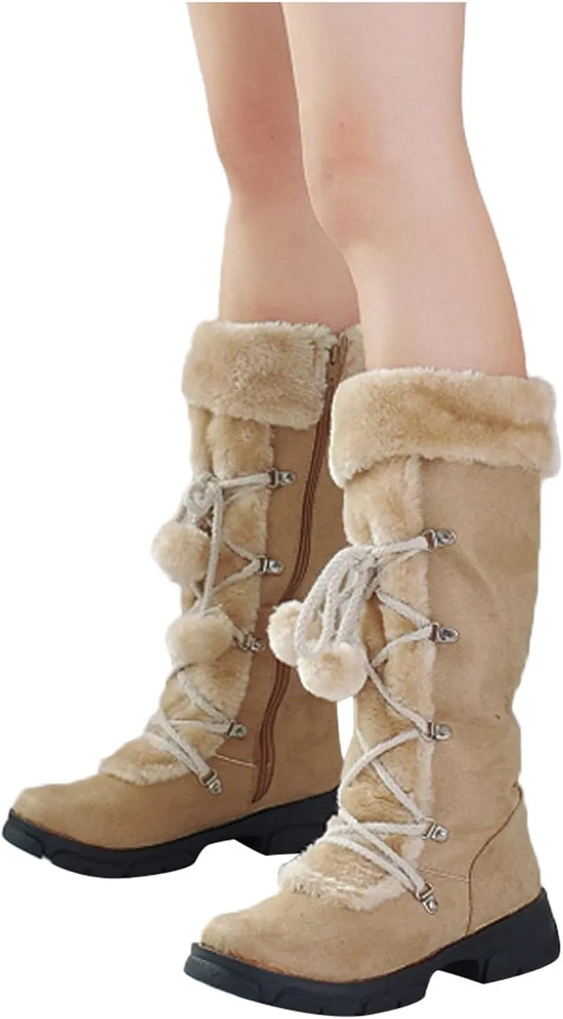 Winter Boots for Women Knee High Wide Calf Womens Winter Snow Boots 2023 Boots Women Winter Womens Snow Shoes Waterproof Slip Resistant Outdoor Winter Shoes Botas De Invierno Para Mujer Nieve Y Agua