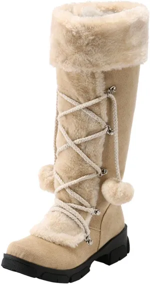 Winter Boots for Women Knee High Wide Calf Womens Winter Snow Boots 2023 Boots Women Winter Womens Snow Shoes Waterproof Slip Resistant Outdoor Winter Shoes Botas De Invierno Para Mujer Nieve Y Agua