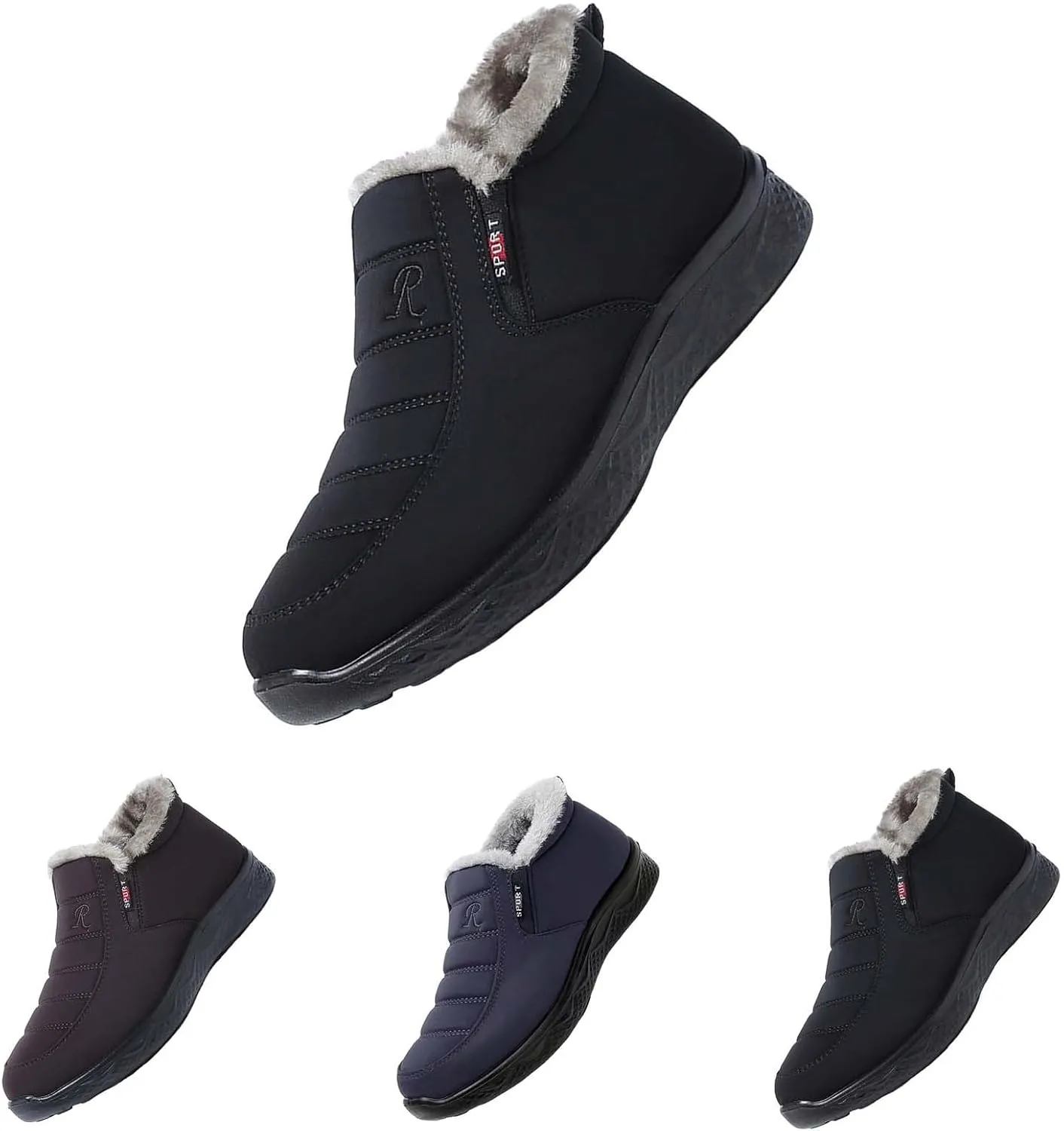 Winter Boots for Women Size 12 Wide Winter Snow Boots for Women Stylish Faux Fur Boots for Women Womens Winter Boots Wide Width Non Slip Winter Boots for Women Waterproof Snow Daily Deals