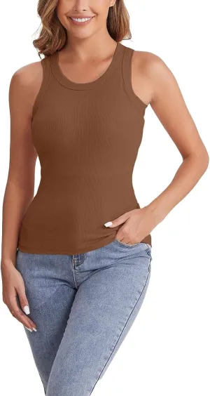 Women Spaghetti Strap Scoop Neck Fashion Casual Top Racerback Athletic Spandex Yoga Camisole Women Spaghetti Strap