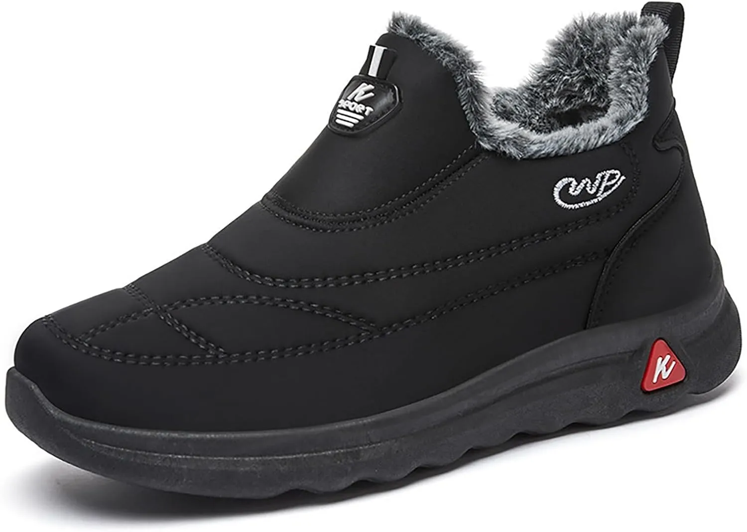 Womens Booties and Ankle Boots Plush Lined Cushion Sneakers Non Slip Cotton Boots Slip On Snow Boots Hiking Boots