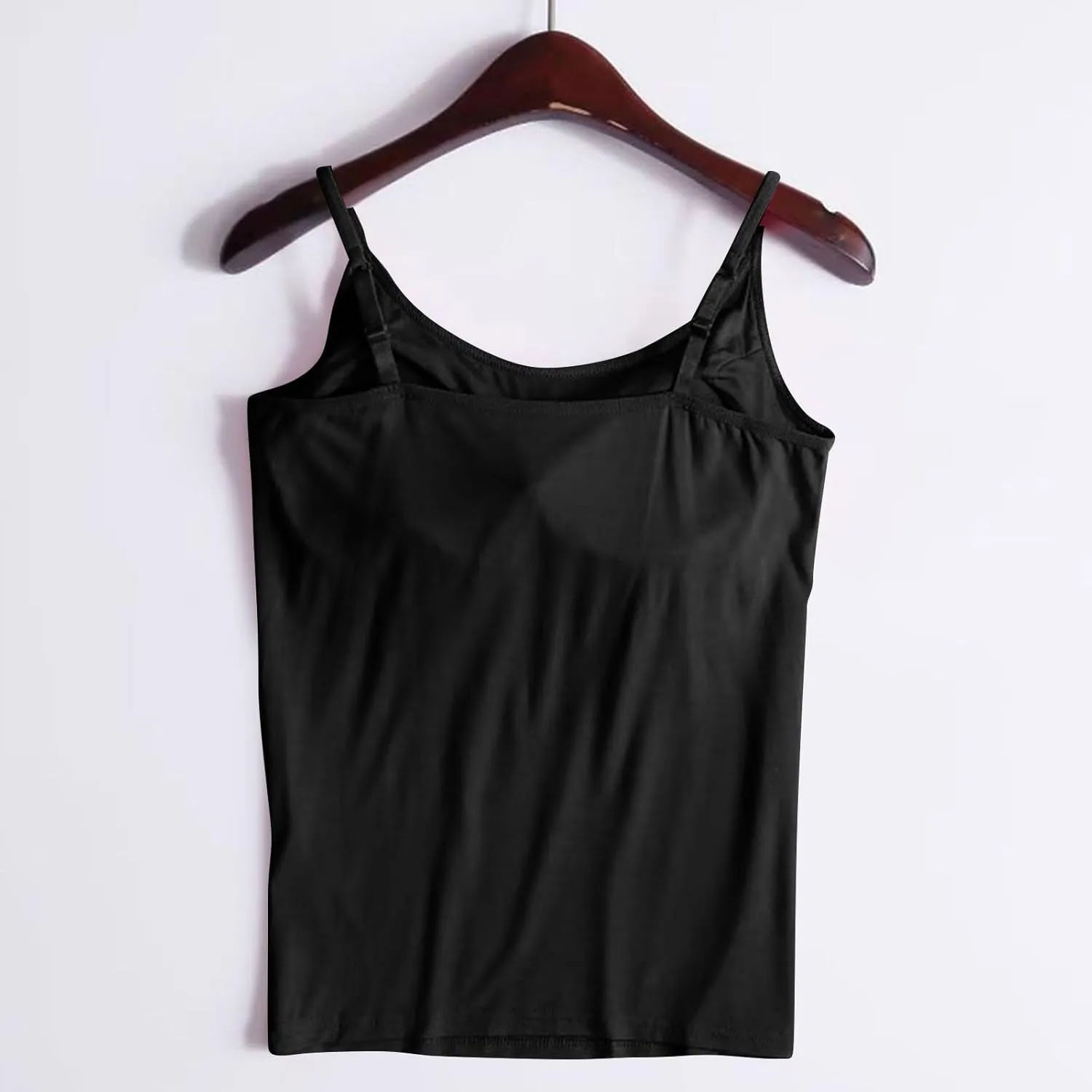 Women's Built-in Bra Tank Tops Adjustable Strap Camisole Padded Workout Yoga Daily Shelf Bra Undershirts