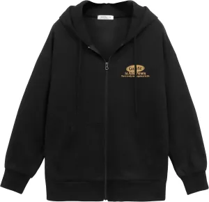 Women's Drop Shoulder Oversized Fun Graphic Zip Up Hoodie