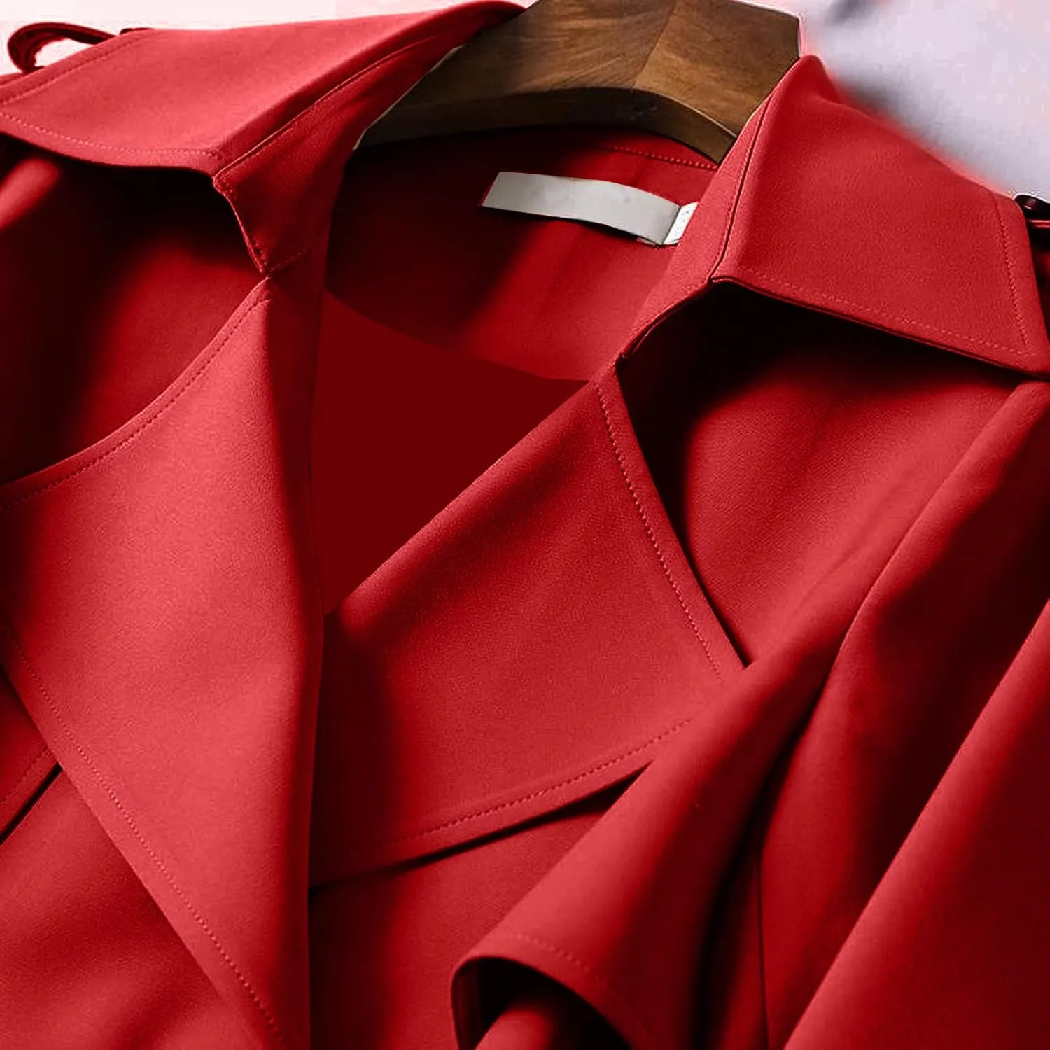 Womens Long Trench Coat Double Breasted Classic Windbreaker Belted Slim Overcoat Casual Outerwear Fashion Winter Jackets